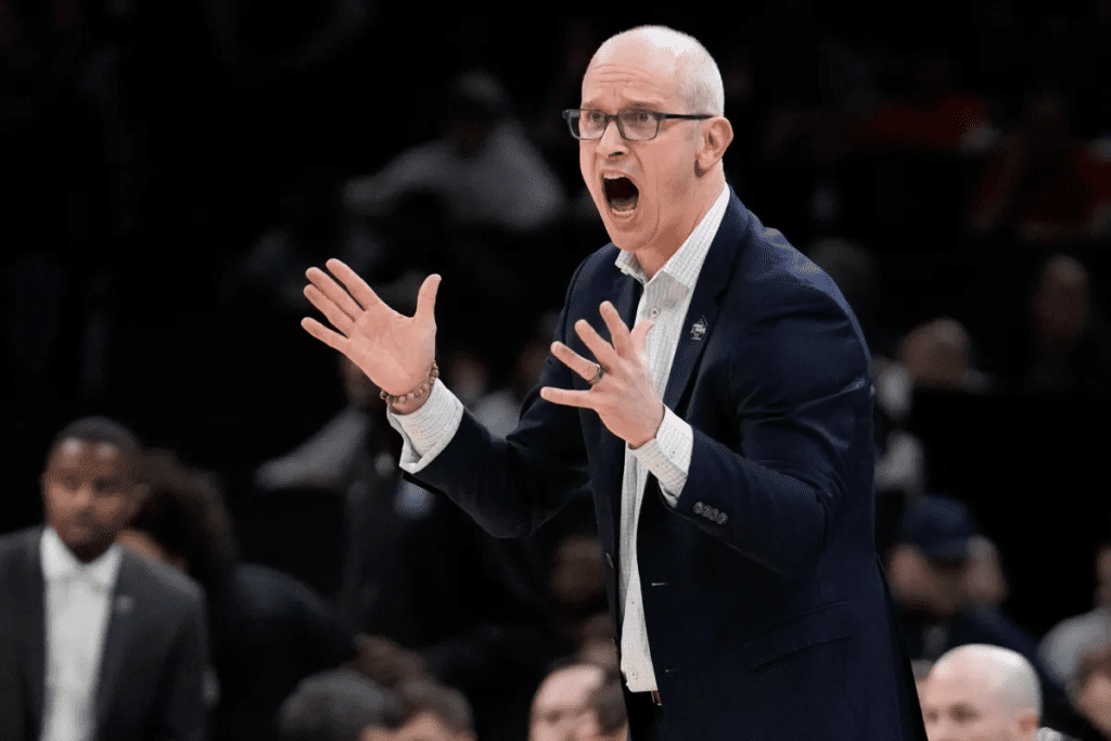  The UConn Huskies and Dan Hurley have fallen six spots in the latest college basketball rankings. 